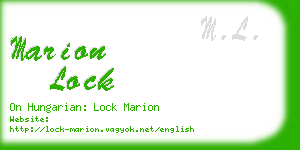 marion lock business card